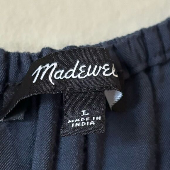Madewell Petite Twill Sophia Midi Blue Dress Blouse Long Sleeve Size L - Picture 12 of 12
